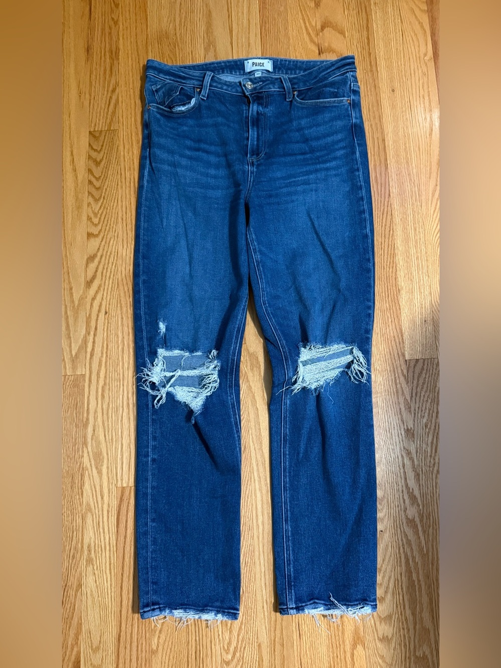 Paige Stella Deconstructed Straight Jeans 30